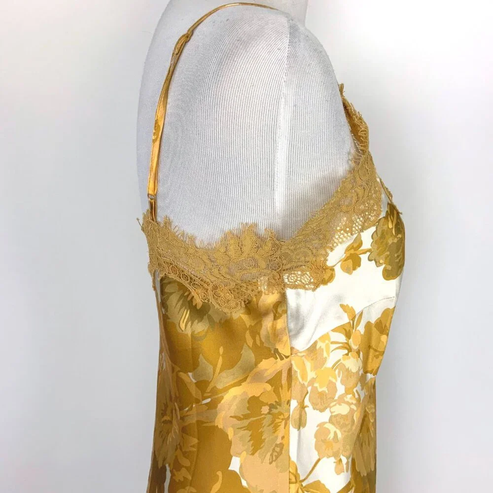 New Gold Hawk Silk Golden Bloom Claire Camisole Top Sz M - Picture 10 of 16